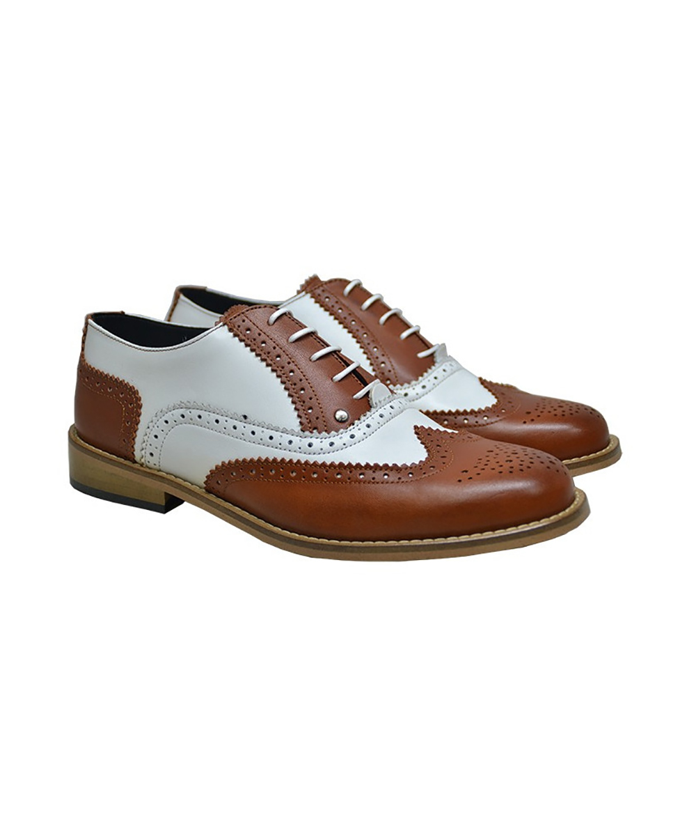 Vintage City Shoe - Dandy in Brown with White