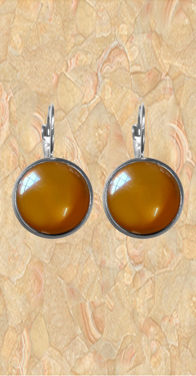 Retro Style Jewellery - Dots Earrings in Apricot Brandy