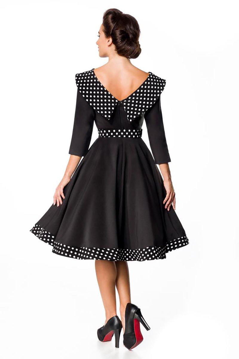 Vintage Stil Premium Swing Kleid mit Punkten