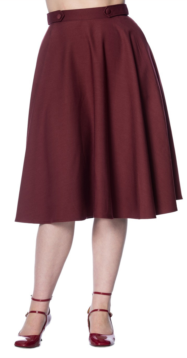50s Didi swing skirt in burgundy
