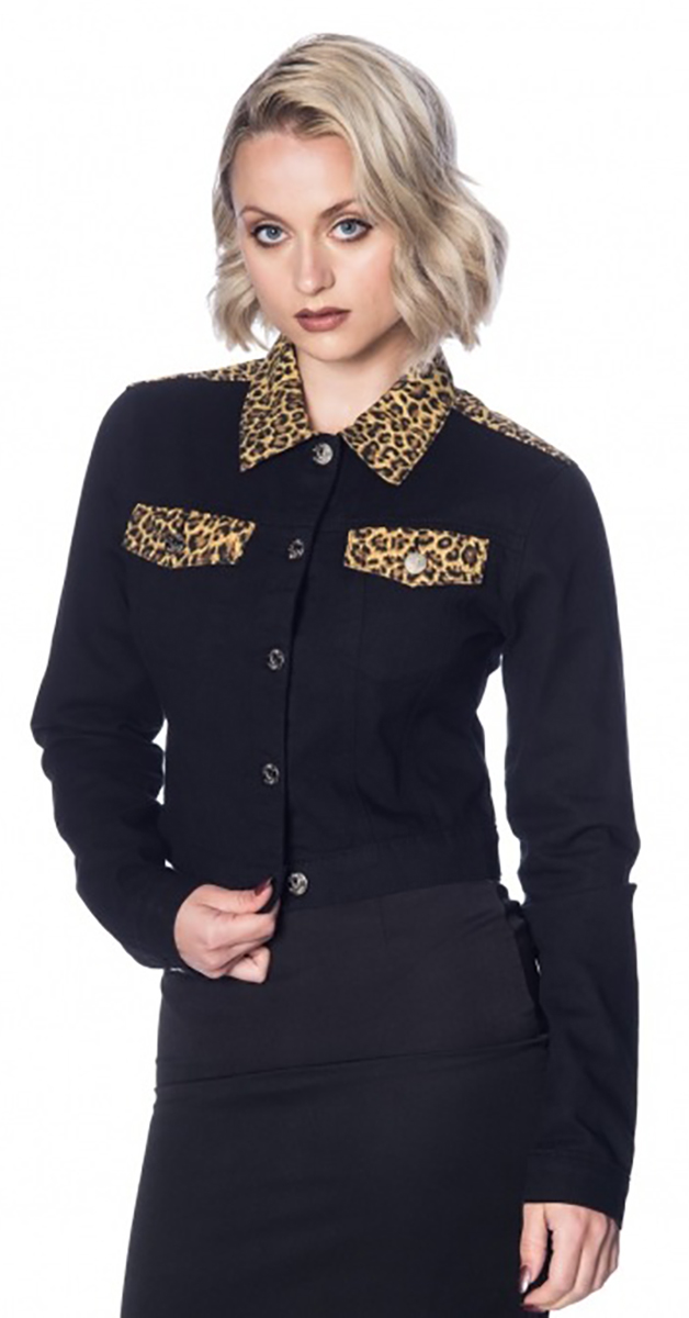 Vintage Clothing Rock n Roll Leopard Denim Jacket
