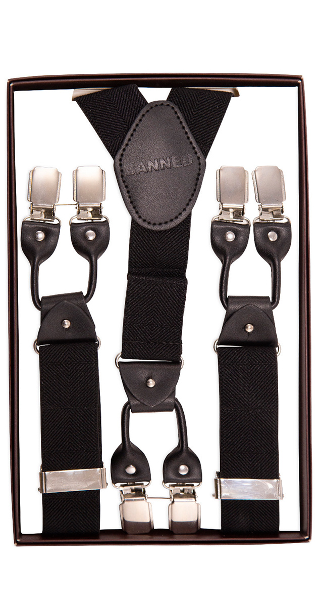 Rockabilly Accessories - Braces Combi System in black