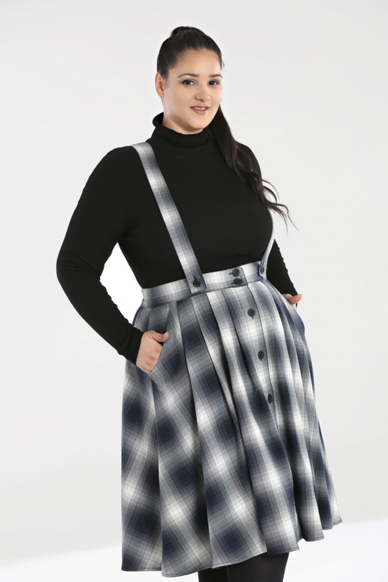 Vintage style tank skirt- eddiestone pinafore grey