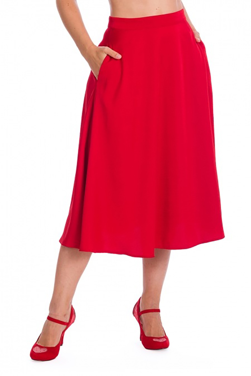 50s Strawberry Swing Skirt in Red