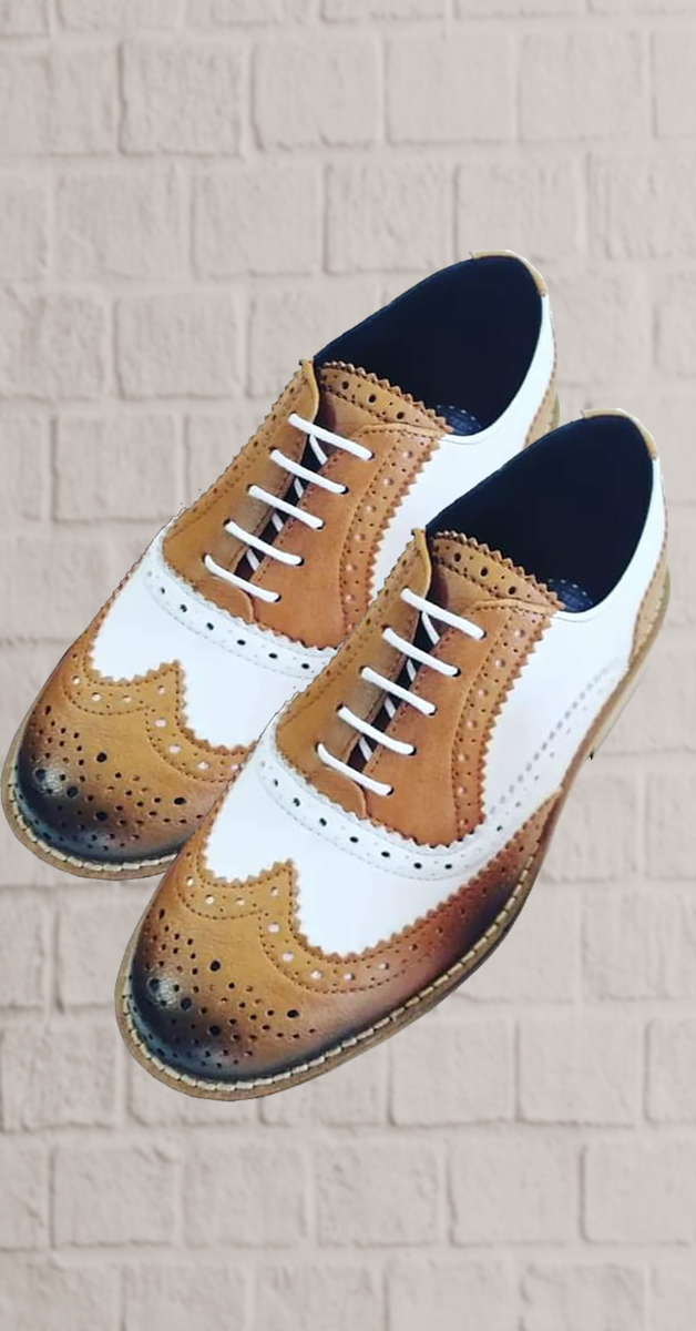 Vintage City Shoe - Dandy in Brown with White