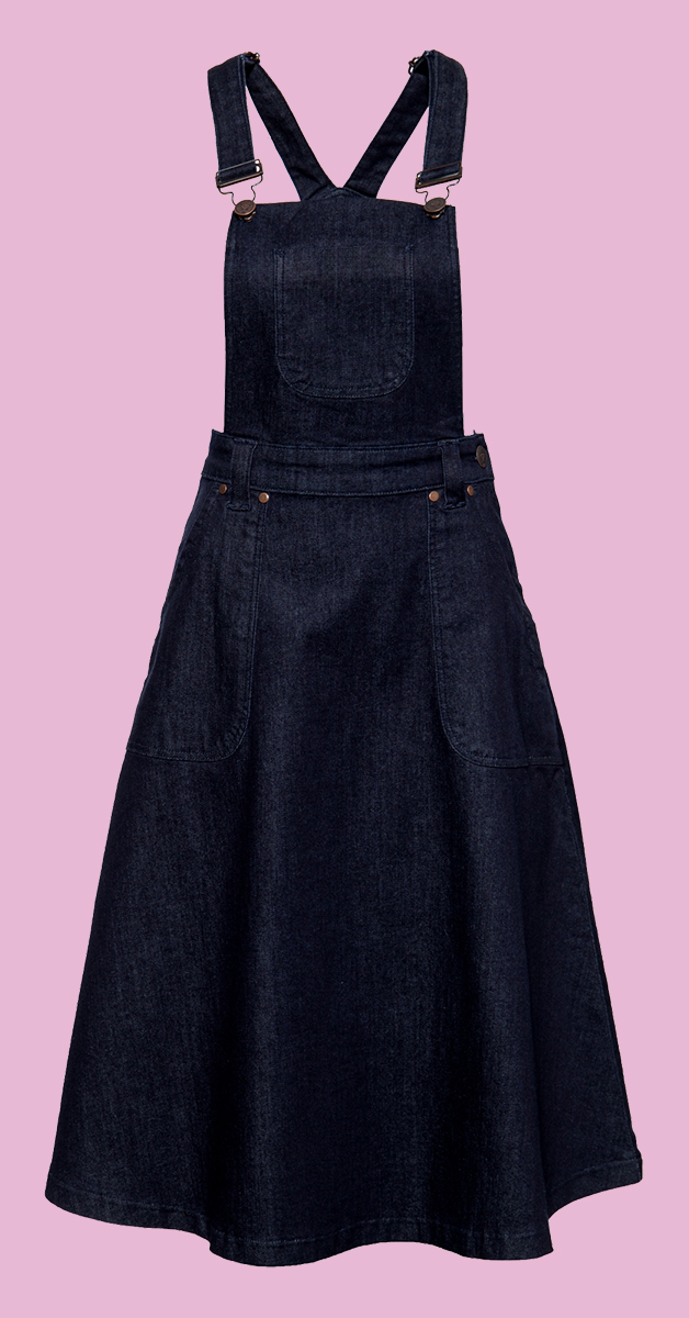 Rockabilly Bib Skirt in Denim Workwear Look