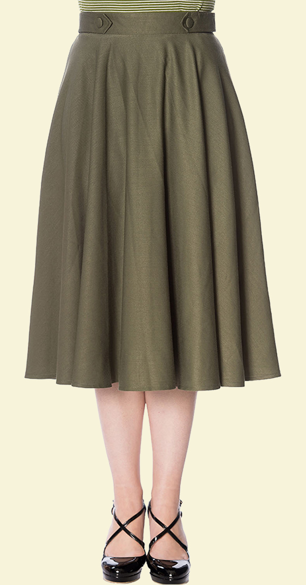 50s Didi swing skirt in green