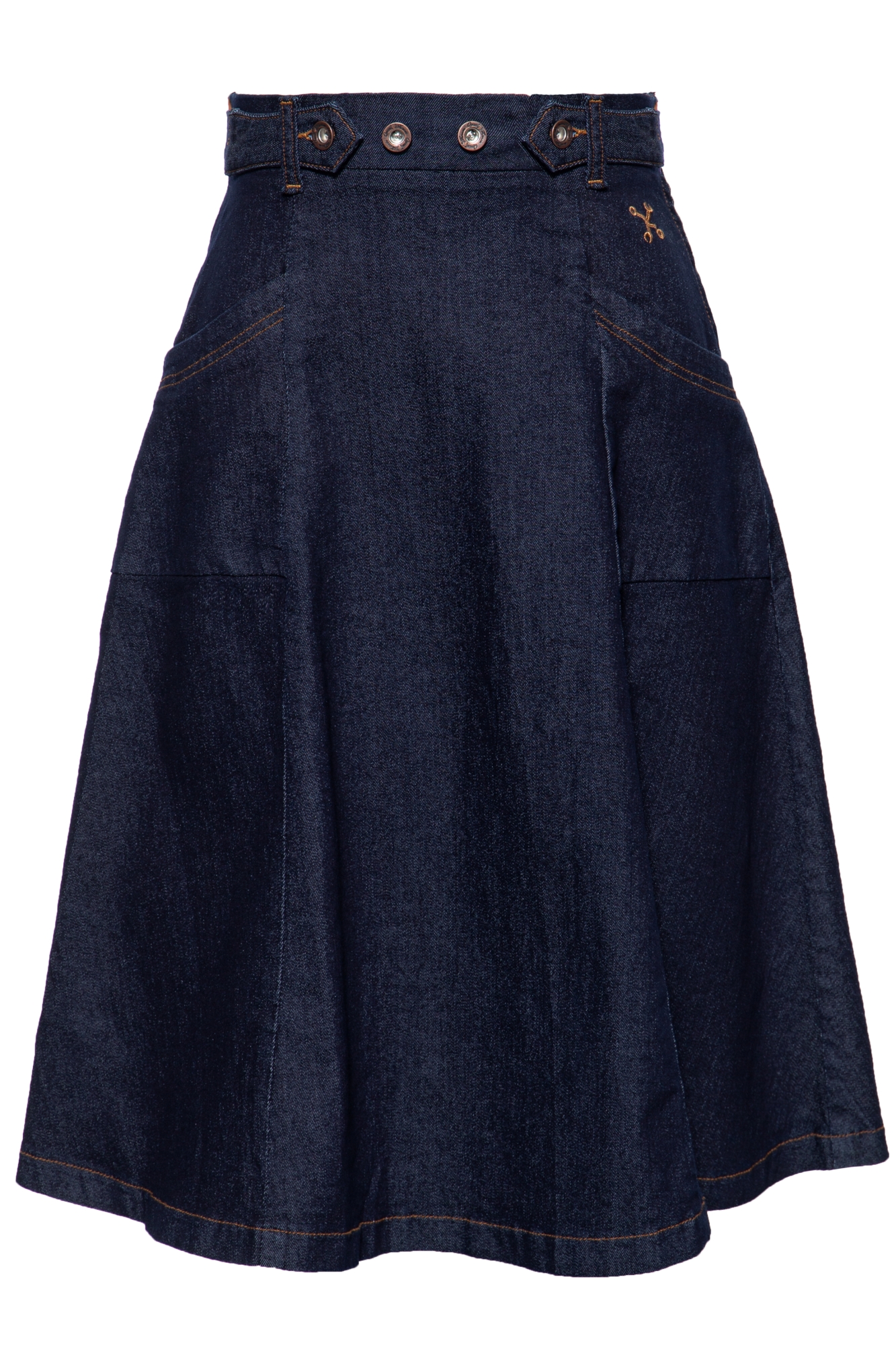 50s Denim Swingskirt- blue rinsed wash