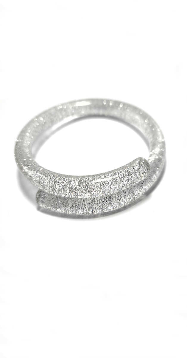 Vintage Style Jewellery - Bangle silver with glitter