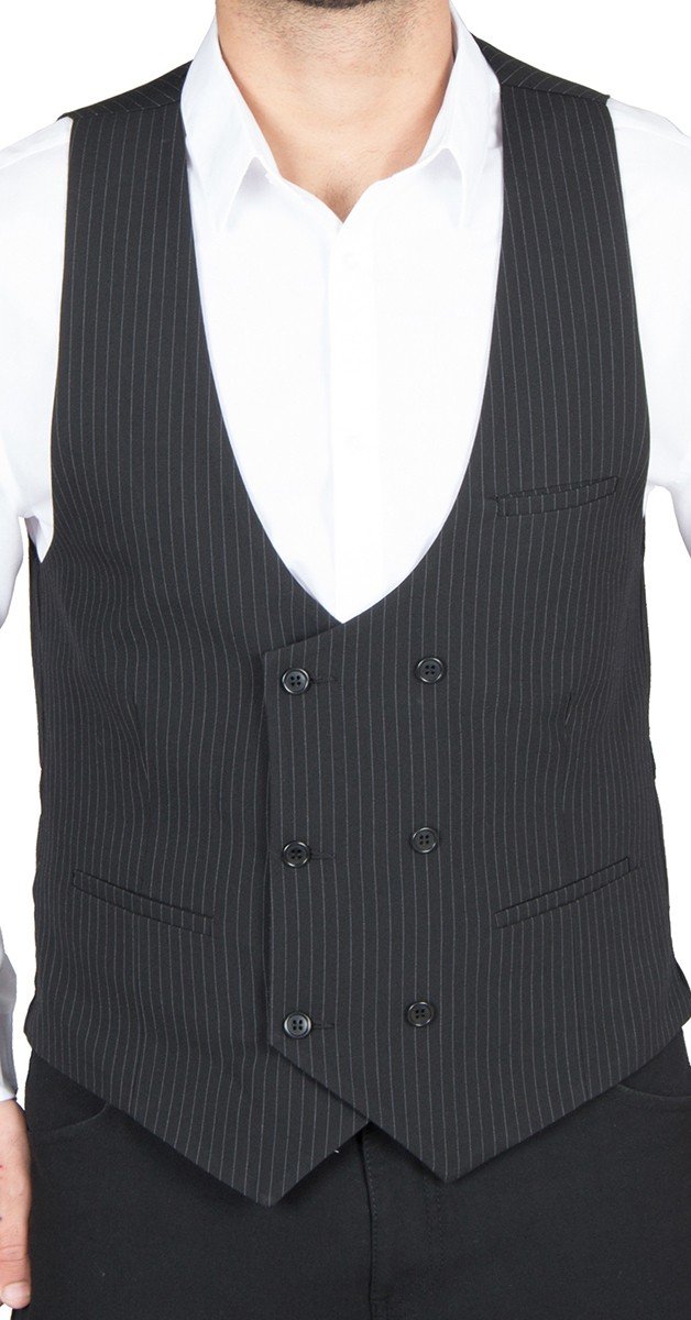 Vintage Fashion - Stripe Vest - double row black/white