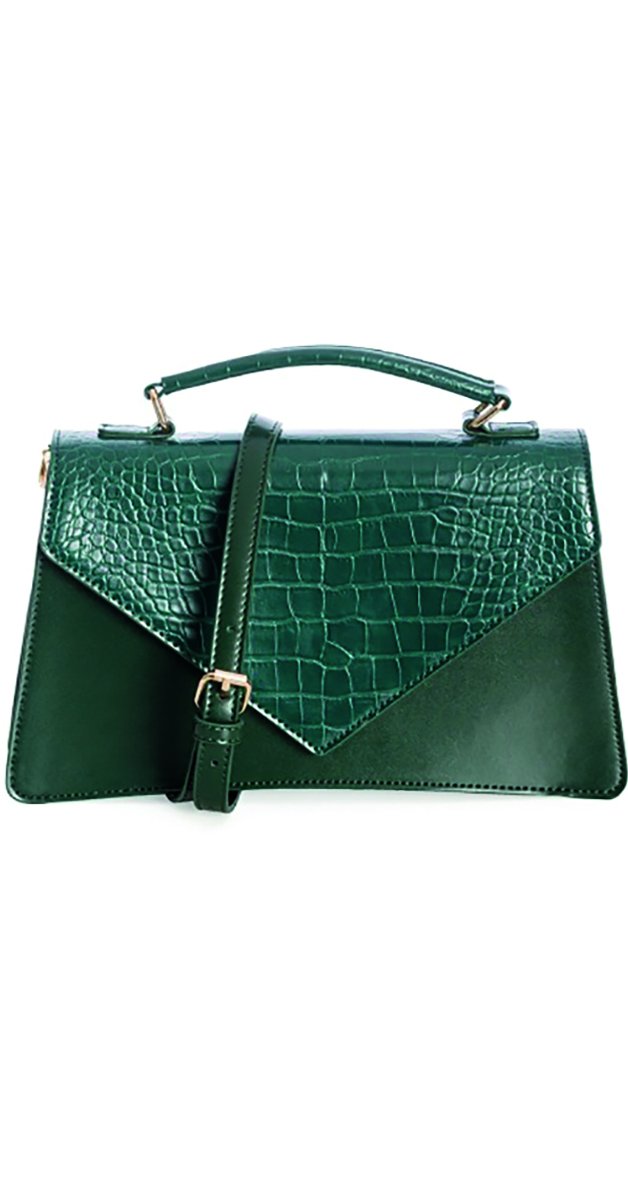 50´s Gemma handbag in Croc - green