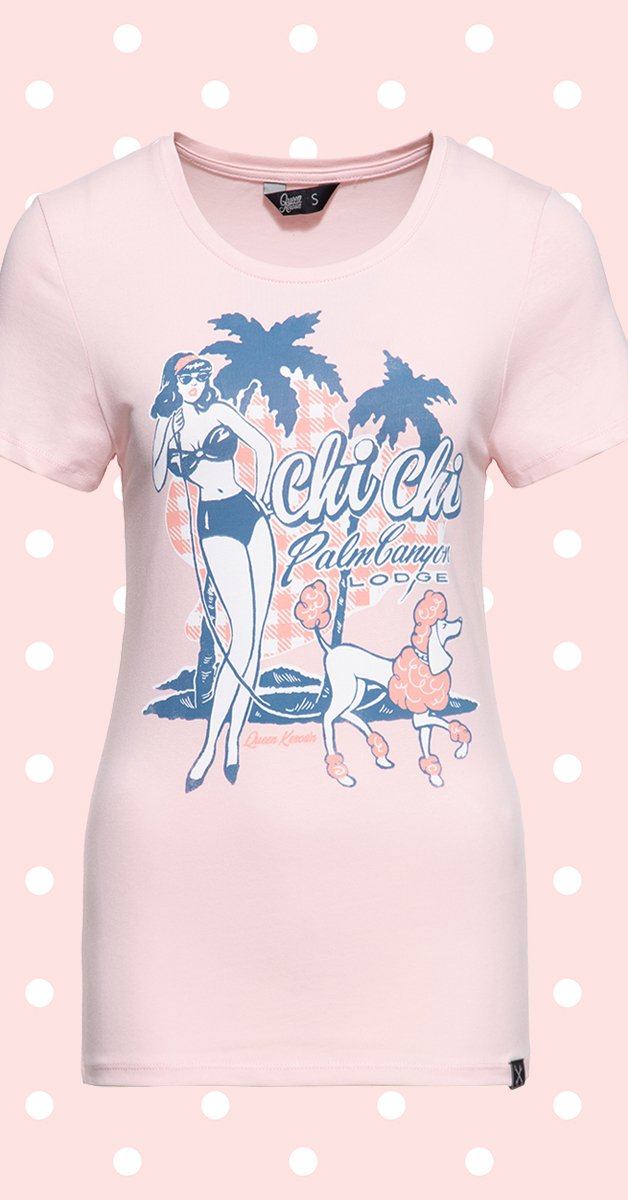 Rockabella T-Shirt- Chi Chi Beach Poodle in Pink