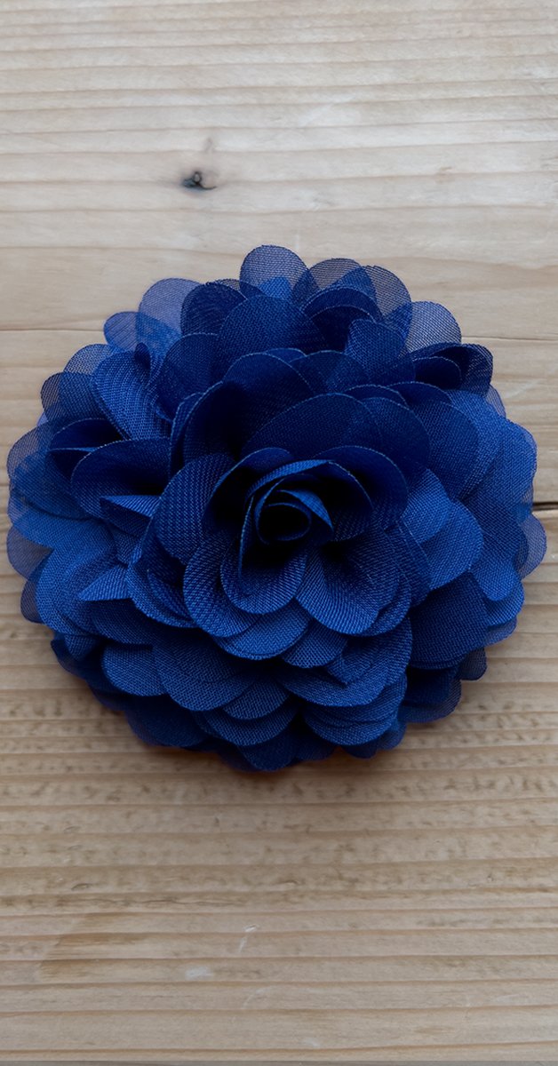 Retro Style - Chiffon Clip On Flower in Azur Blau