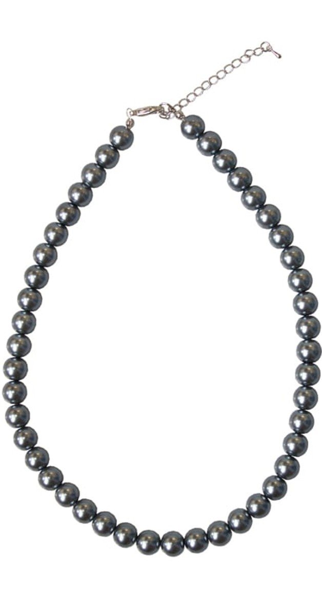 Vintage Accessoires - Perlenkette - Blaugrau