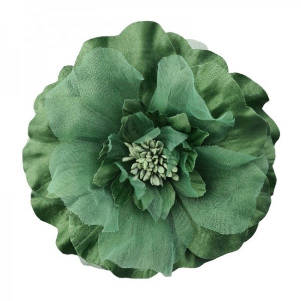 Retro Stil - Brosche und Haarspange Blume in Grün