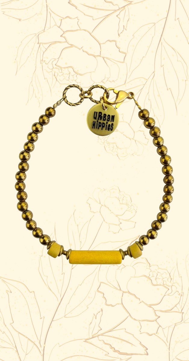 Vintage Retro Accessoires - Cleo Armband in Gold und Gelb