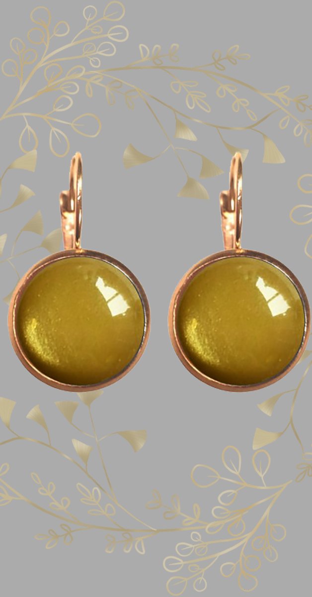 Retro Style Jewellery - Dots Earrings in Golden Amber