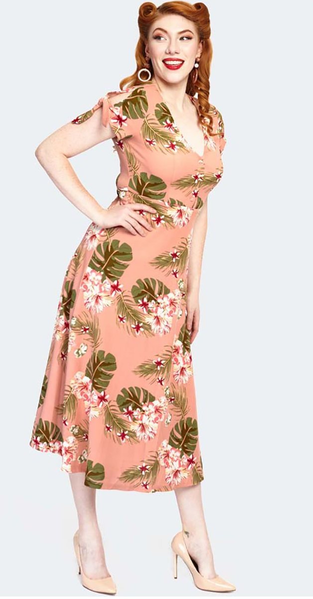Vintage 40er Jahre Stil Tropical Kleid