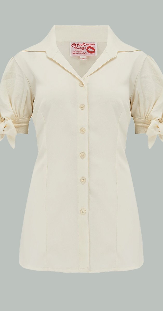 1950 Vintage Stil Blouse - Jane in Antique White