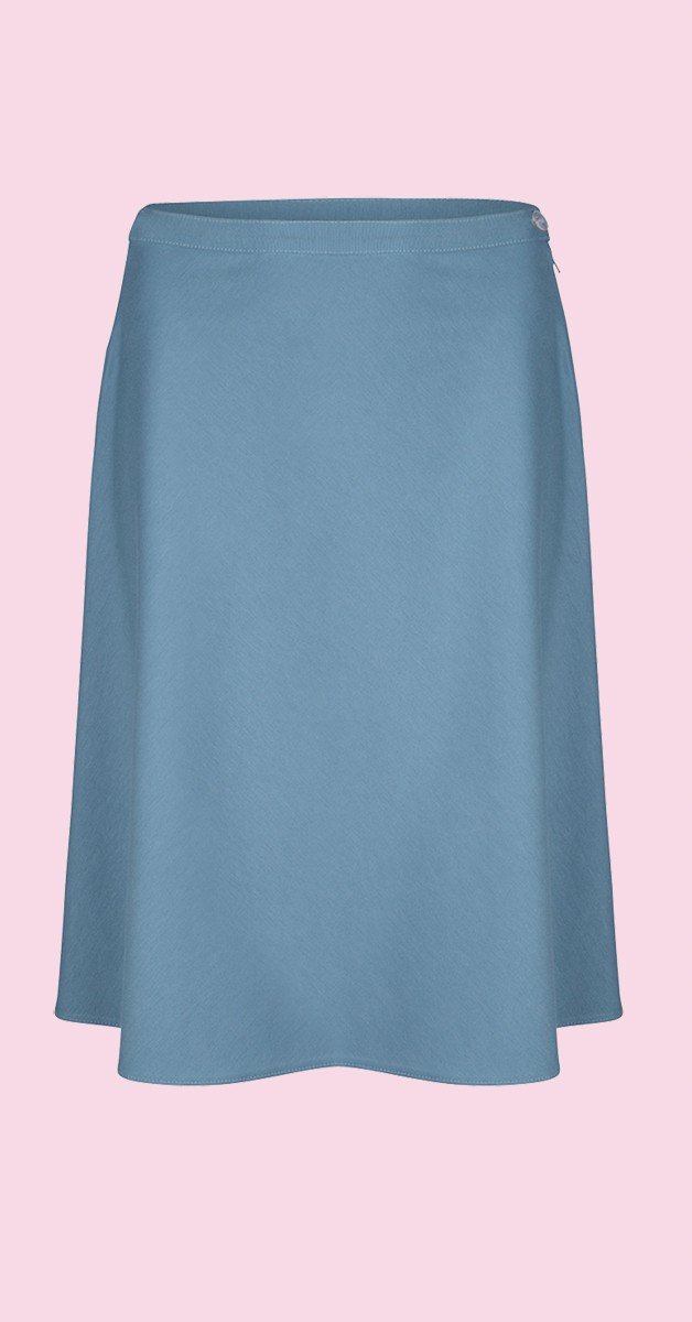 Vintage Mode - A-Line Skirt - Ice Blue