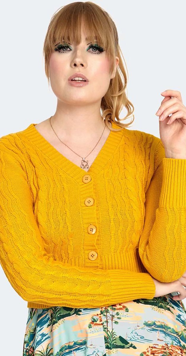 Vintage Kleidung 1940´s- Knit Cardigan in Mustard