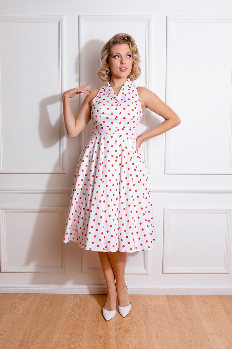 50er Jahre Kleid- Georgia Polka Dot Swing Dress
