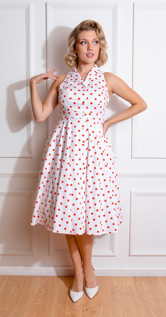50er Jahre Kleid- Georgia Polka Dot Swing Dress