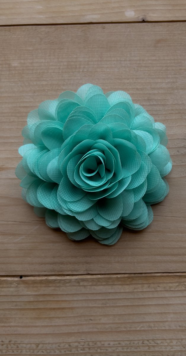 Retro Style - Chiffon Clip On Flower in Pastel Green