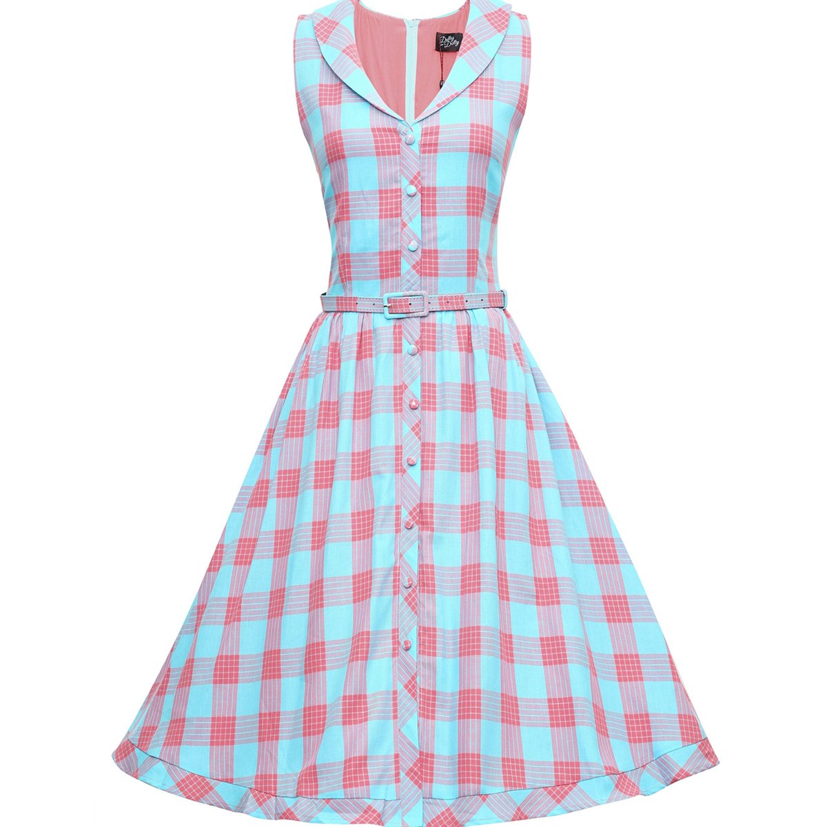 Retro Swing Kleid- Maverick in Pink und Blau