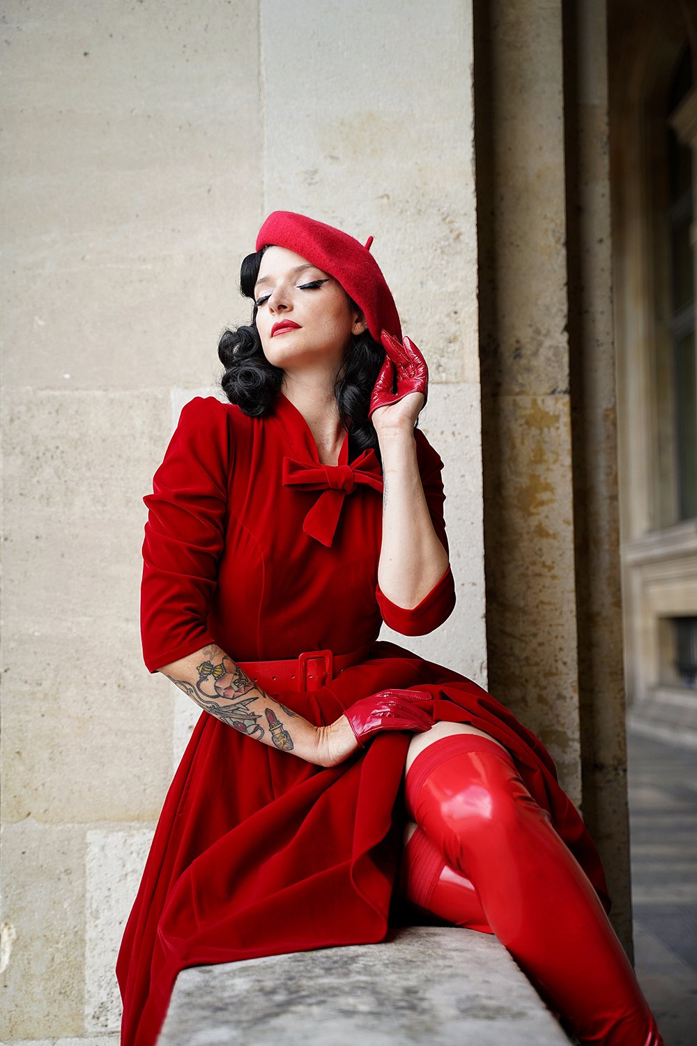 50s Kleid - Alyssa Red Swing Dress