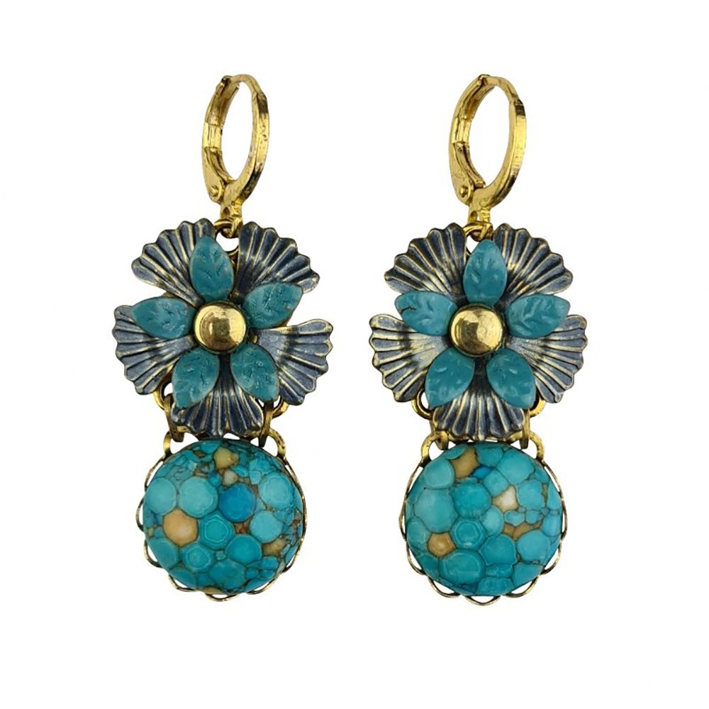 Retro Style Jewellery- Earrings Sassy Blue Granito