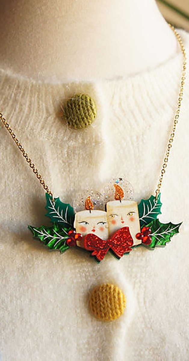 Vintage Necklace- Christmas Candles