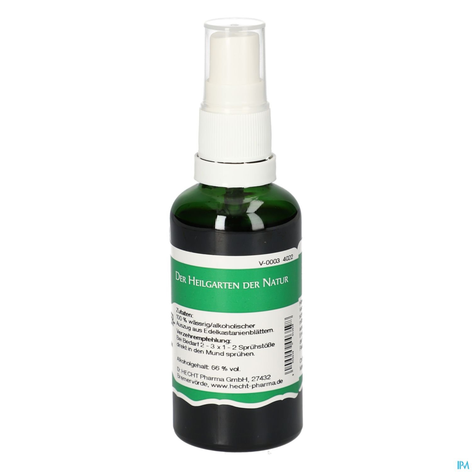 Sprühflasche mit grüner Etikettierung und dem Schriftzug "Der Heilgarten der Natur".