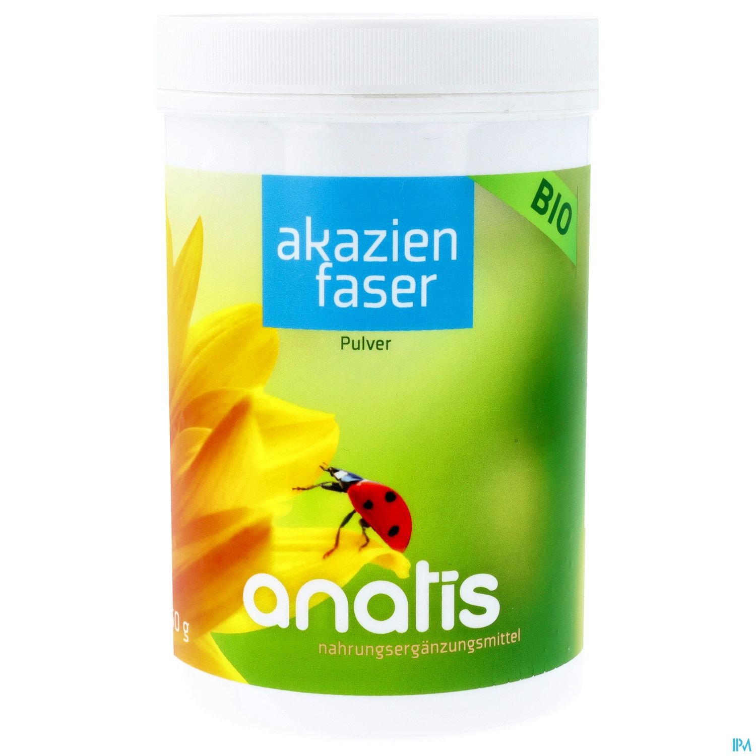 Behälter mit Akazienfaser Pulver, bio, von der Marke Anatis, 300 g.