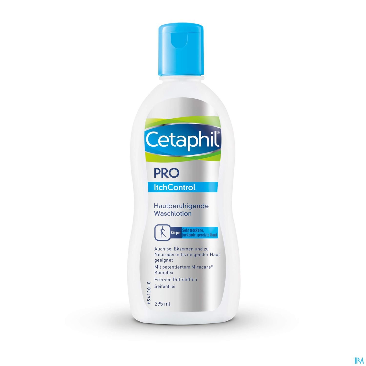Flasche Cetaphil PRO ItchControl Hautberuhigende Waschlotion, 295 ml.