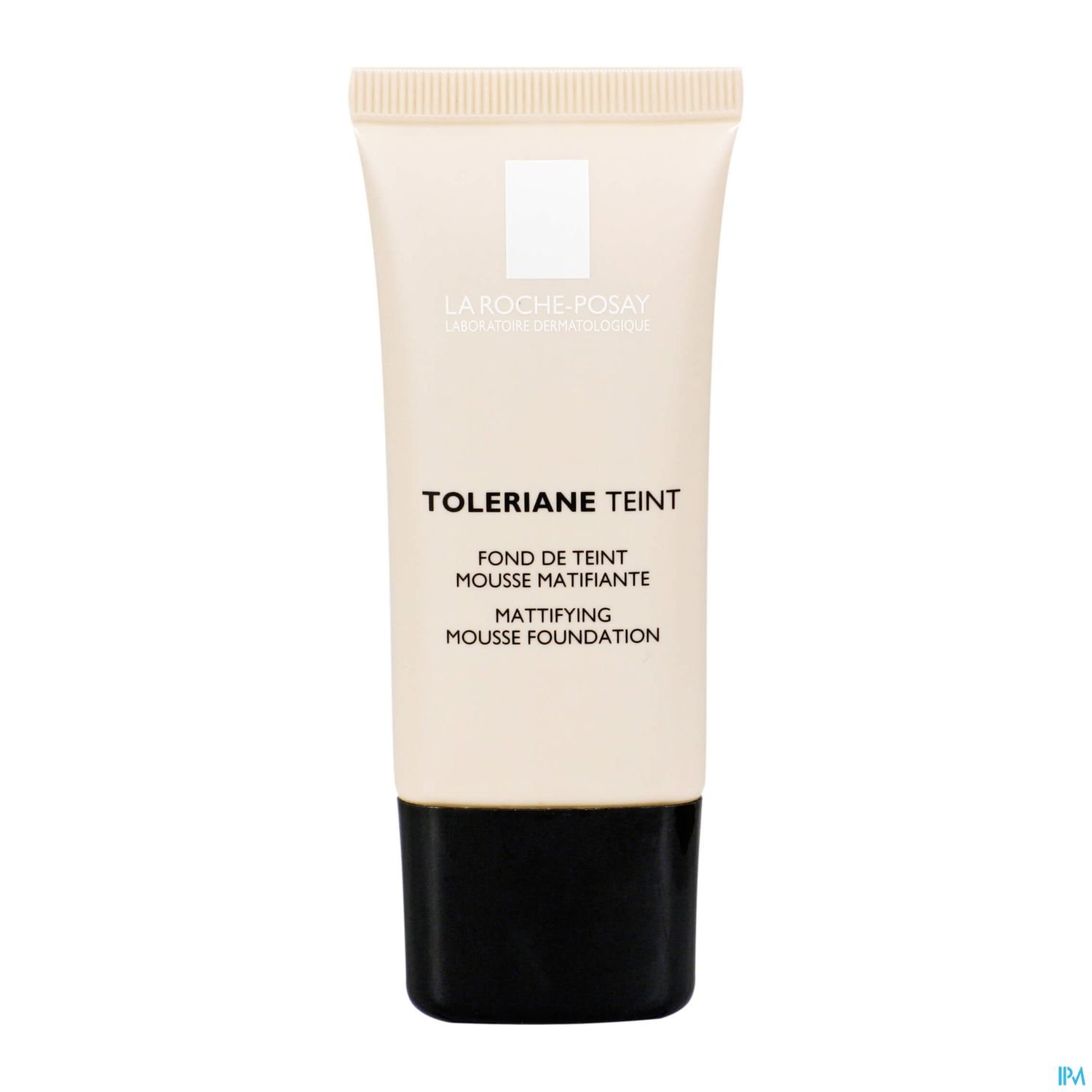 Tube mit mattierender Mousse-Foundation von La Roche-Posay, beschriftet mit "Toleriane Teint".