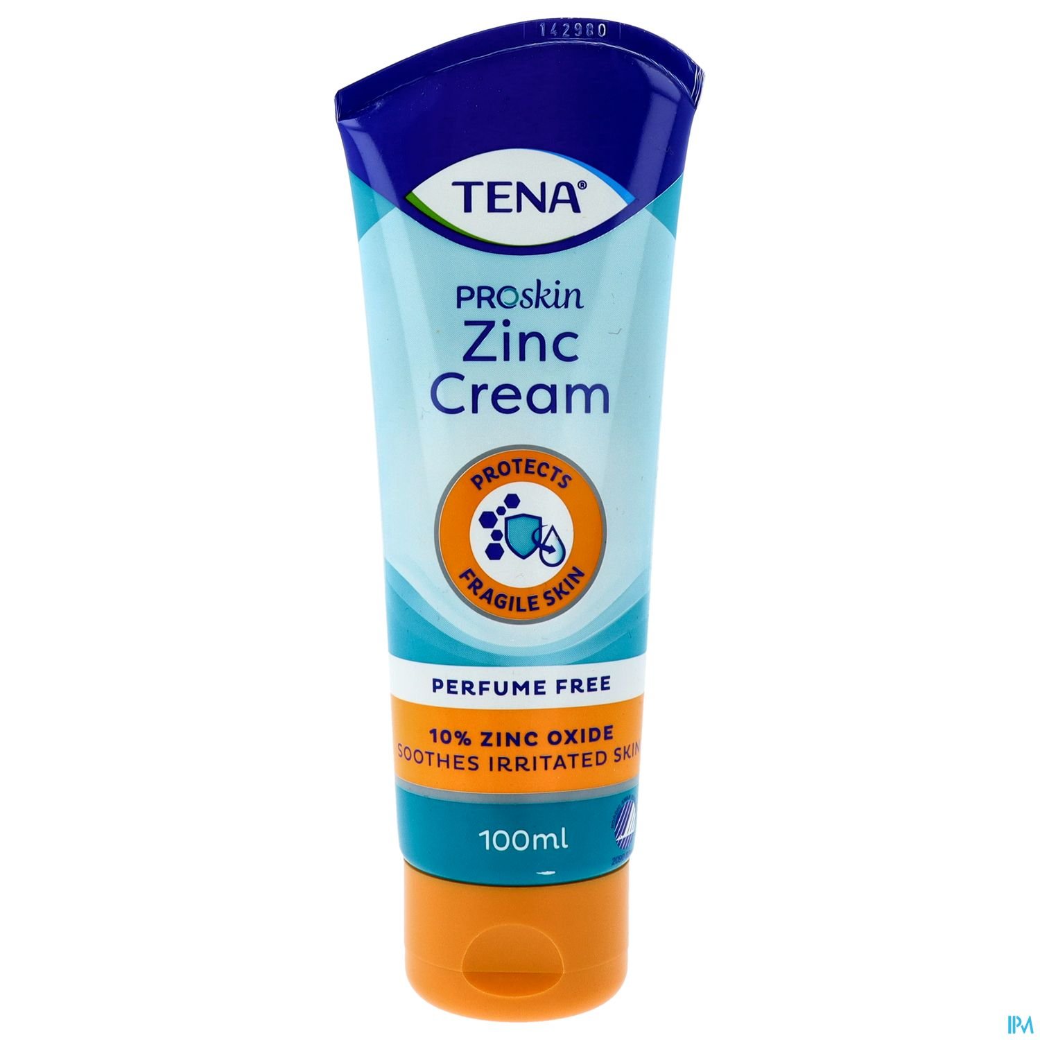 TENA Proskin Zinkcreme, 100 ml, schützt empfindliche Haut, parfumfrei, enthält 10 % Zinkoxid zur Beruhigung gereizter Haut.