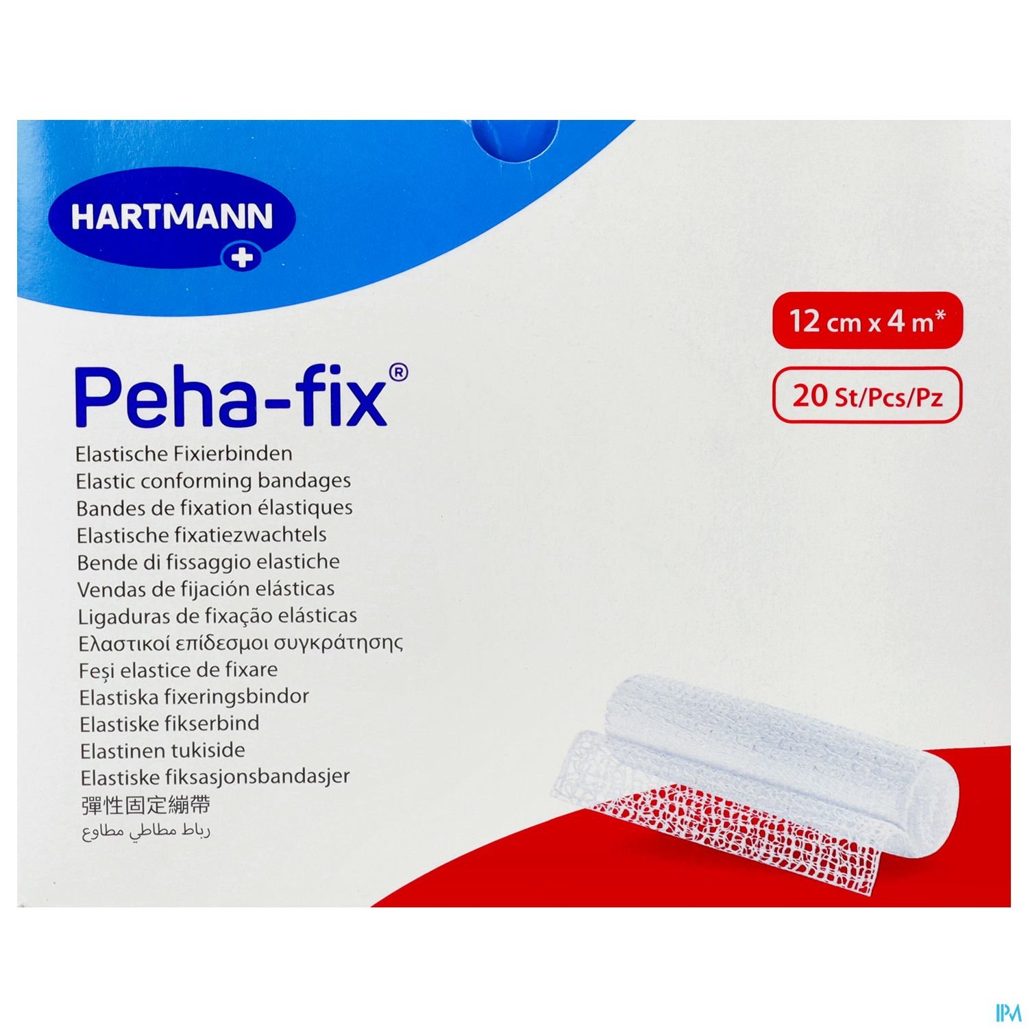 Verpackung von Peha-fix elastischen Fixierbinden, 12 cm x 4 m, 20 Stück.