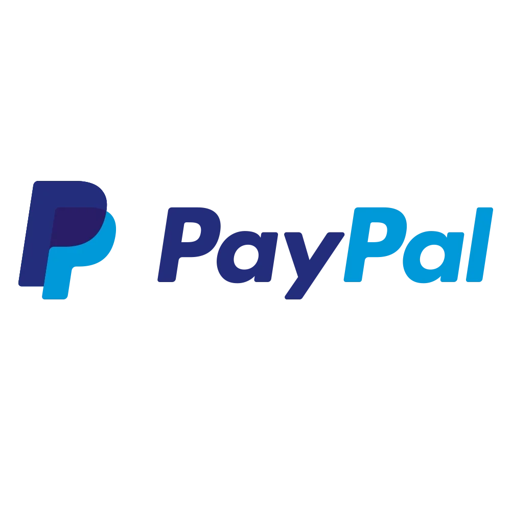 Das PayPal-Logo, bestehend aus einem stilisierten "P" in Blau und einer modernen Schriftart für "PayPal" in blauer und schwarzer Farbe.