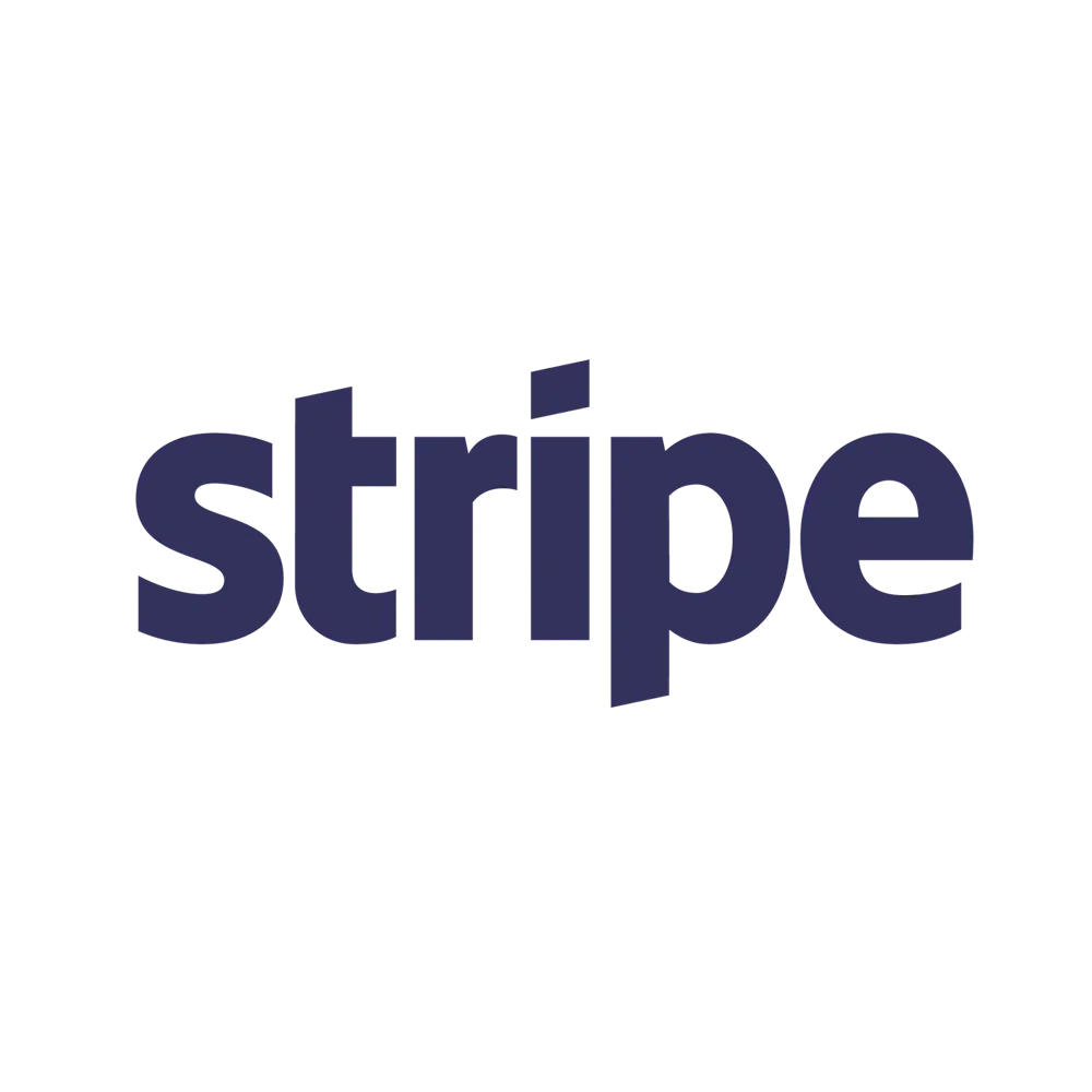 Das Logo von Stripe, einem Unternehmen für Zahlungsabwicklung und Finanztechnologie, in dunkler Schrift auf hellem Hintergrund.