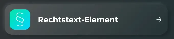 Rechtstext-Element, grafische Darstellung eines Textfeldes mit rechtlichen Informationen, geeignet für die Verwendung in digitalen Anwendungen.