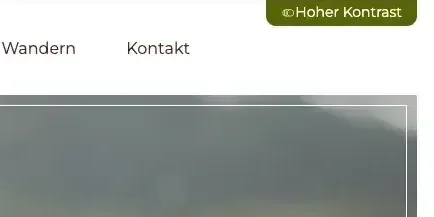 Kontrastschalter in der rechten, oberen Ecke der Website