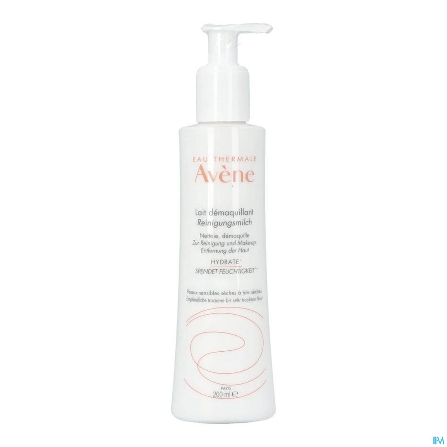 Flasche mit Reinigungsmilch von Avène zur Hautreinigung und -hydratation, 200 ml.