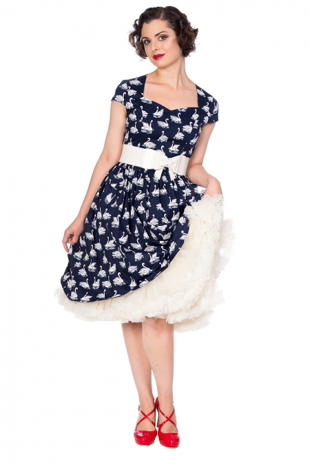 Summer Swan sleeve fit & flare Dress