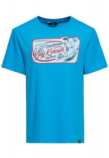Print T-Shirt  California Surfin blau