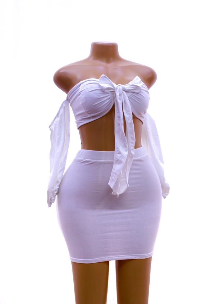 Sleeved Wraptop Skirt set(JZ038)