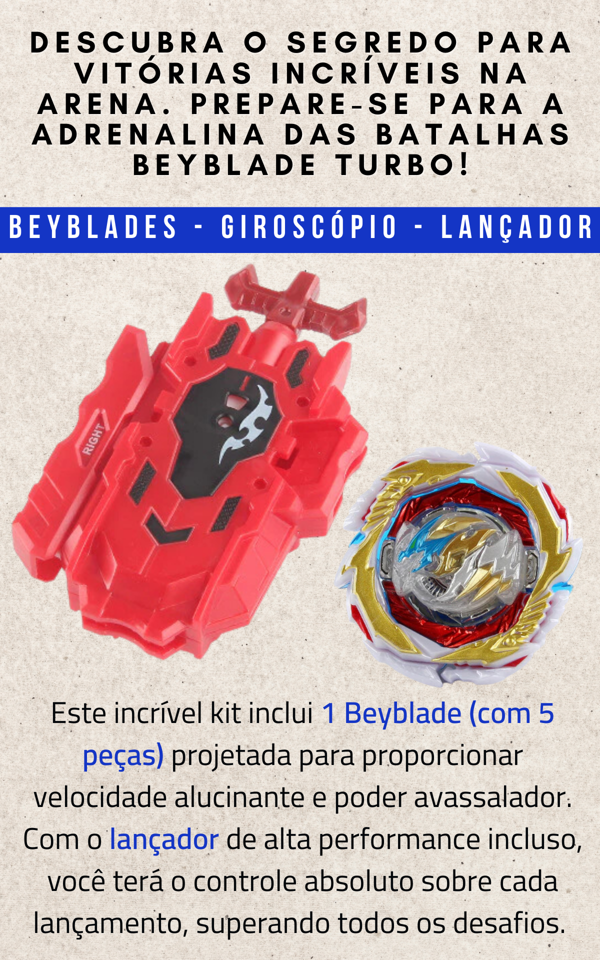 Beyblade Turbo com Lançador