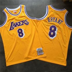 Lakers 8 Kobe Bryant Yellow 1996 97 