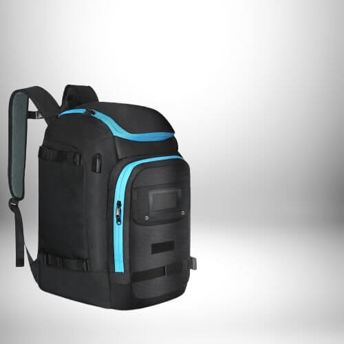 Sac à dos snowboard noir avec accents bleus