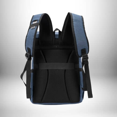 Sac à dos glacière bleu avec bretelles ajustables et dos en maille filet
